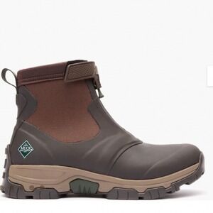 NEW Muck Men's 10 Apex Mid Zip Ankle Boots Brown Waterproof AXMZ900 No Box